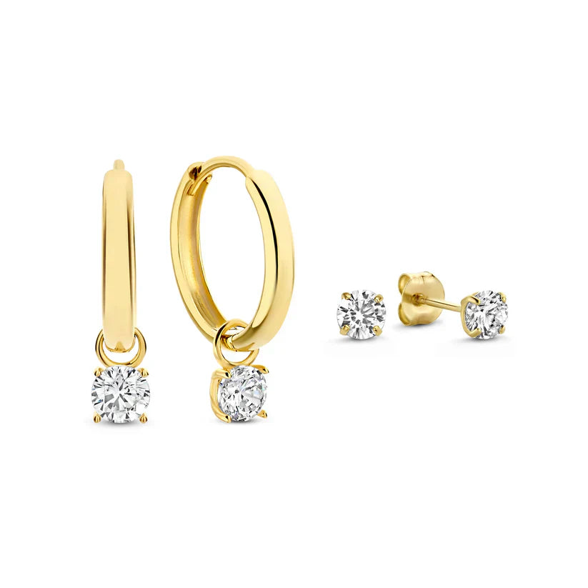 Boucles d'oreilles pendantes en or 18k