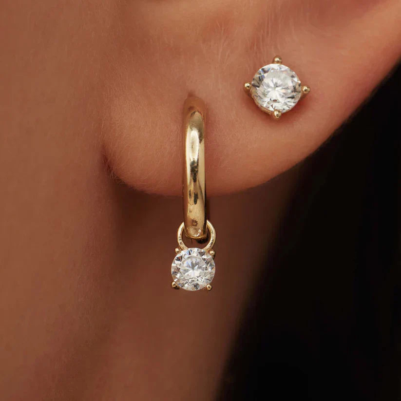 Boucles d'oreilles pendantes en or 18k